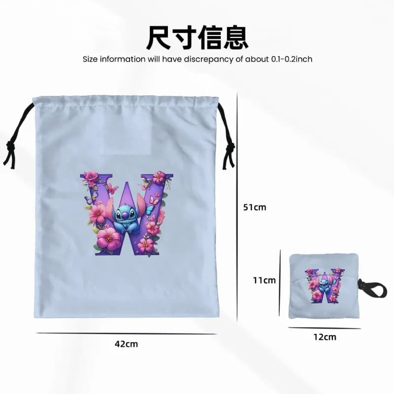Cartoon Stich A-Z Alphabet Flo - Drawstring Gym Bag recension och pris