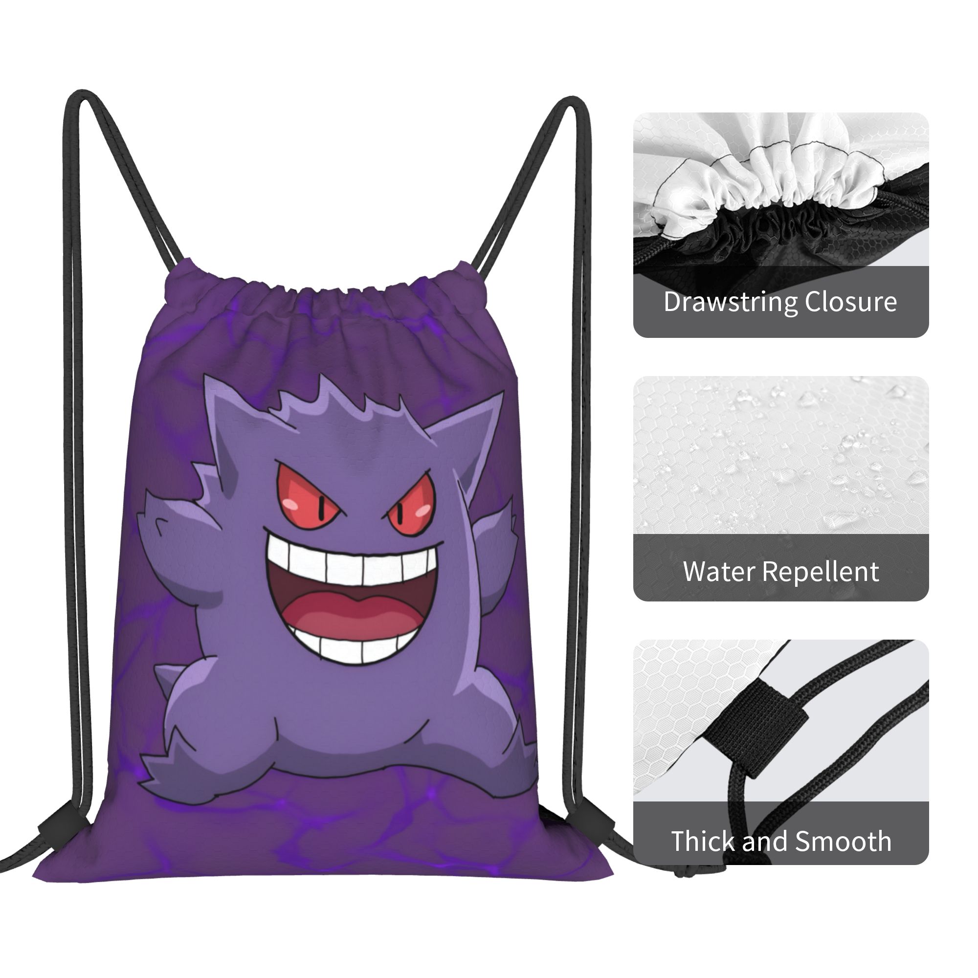 Custom Pokemoned Gengars Draws - Drawstring Gym Bag recension och pris